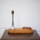 Art deco bedside lamp, table lamp, accent lamp, vintage lamp, wood and chrome lamp, 40'