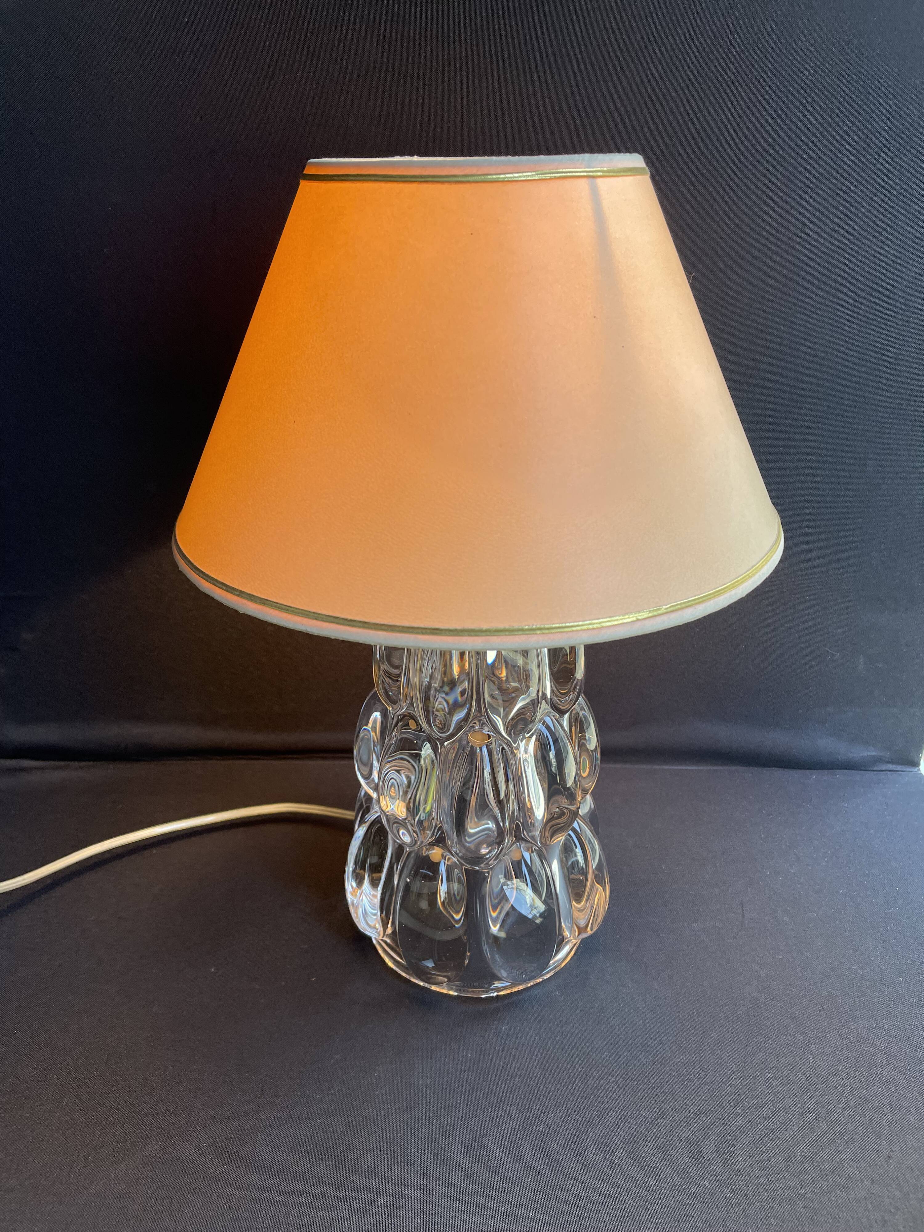 Schneider Glassworks - Important Lamp Foot - Molded Crystal - Conical with Godrons
