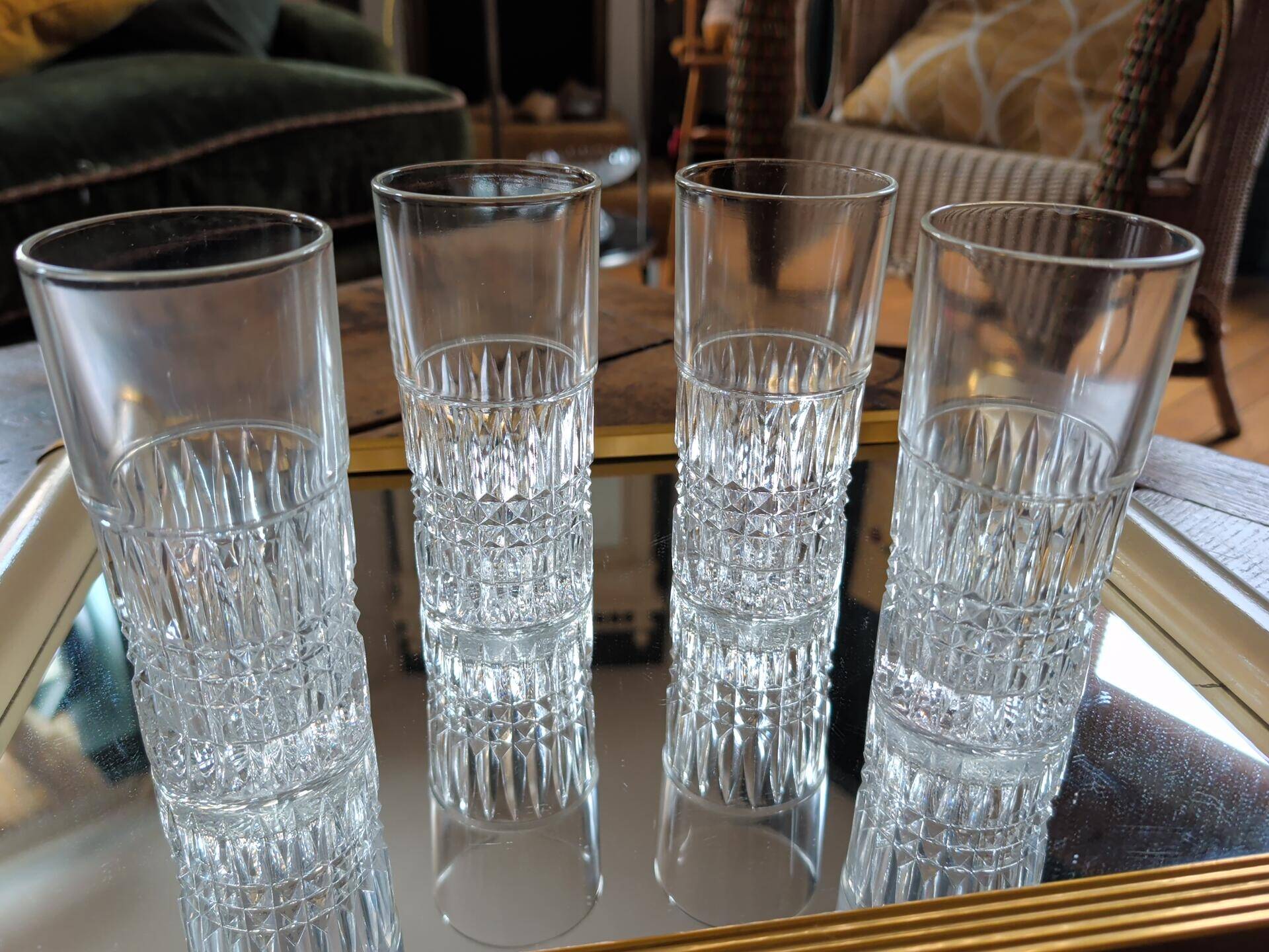 Set of four long drink glasses – 1970s