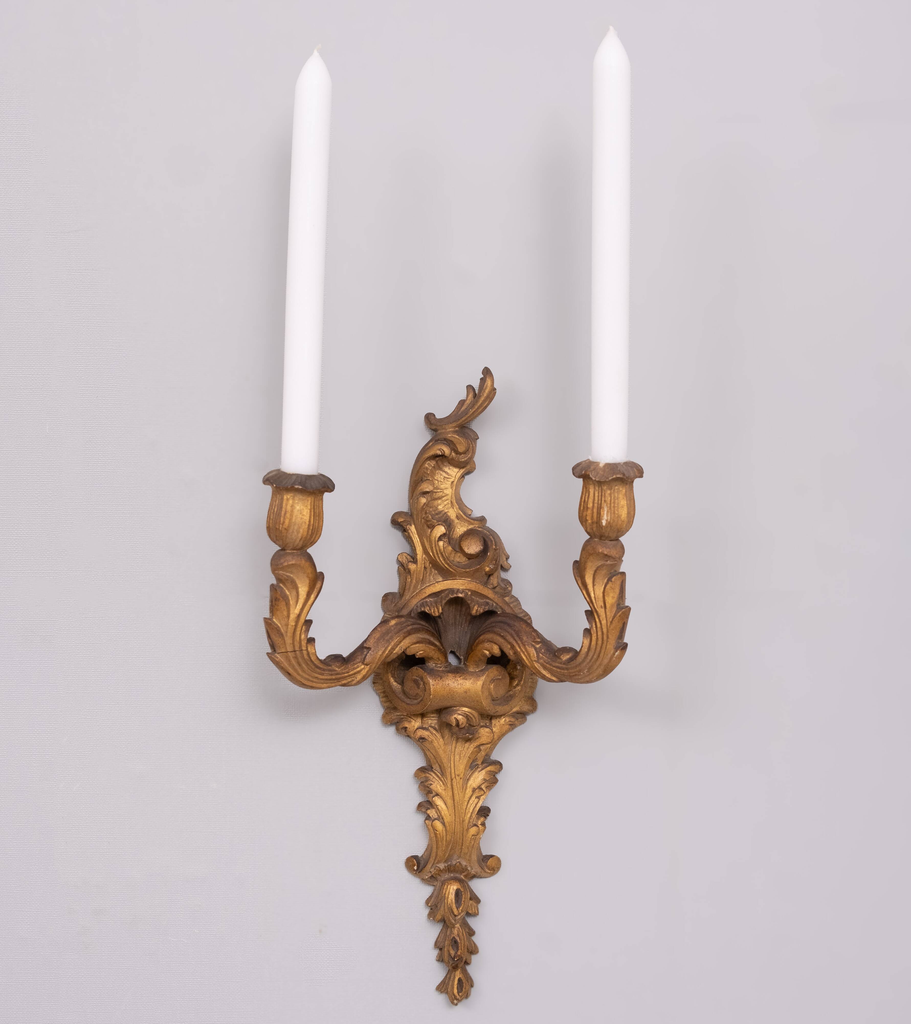 Rococo Wall sconces candles 1920s France