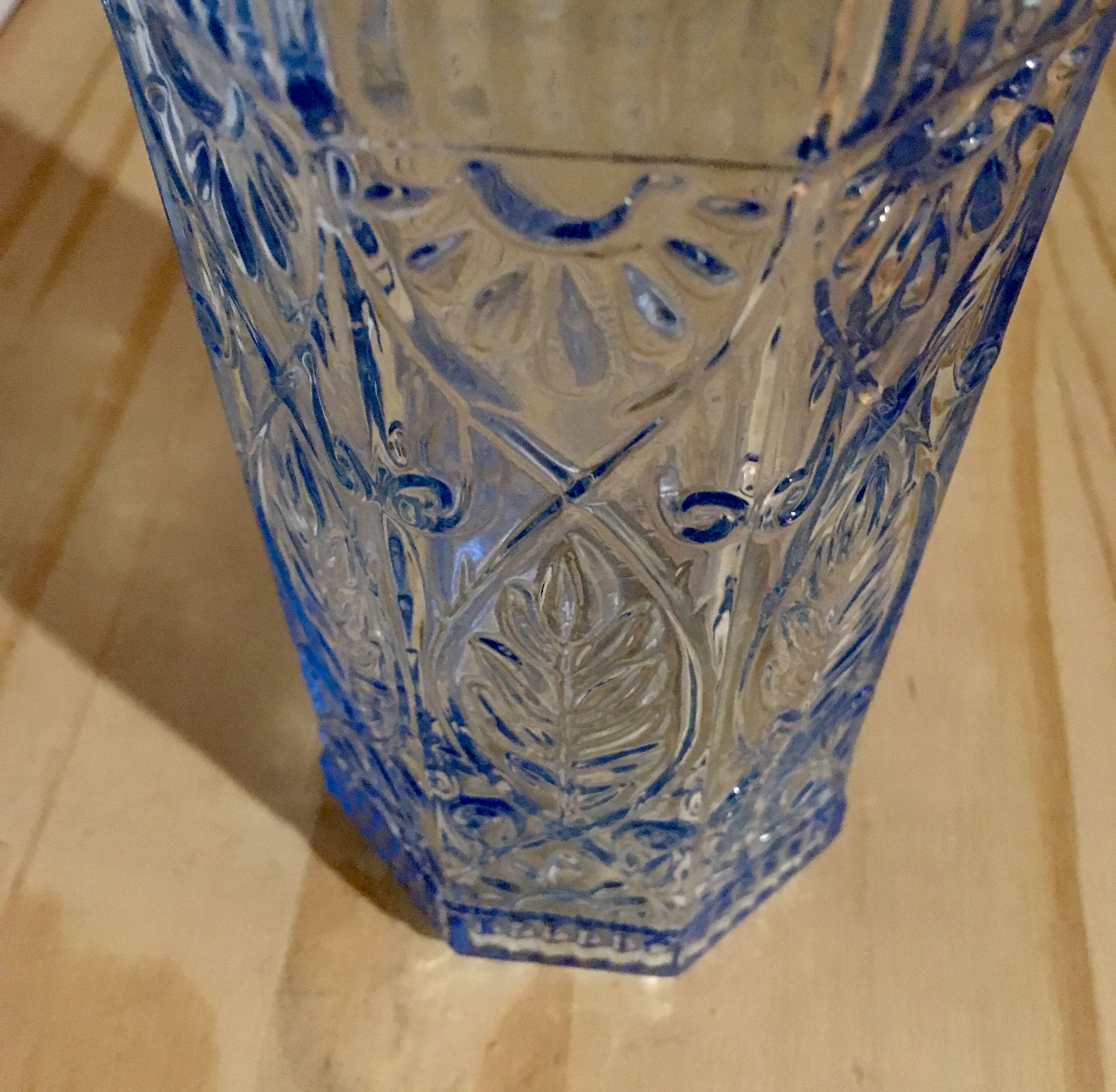 Sky blue glass bottle