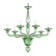 Sculptural Linear “Rigadin” Green Murano Glass Chandelier