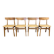 Suite de 4 chaises "Design Scandinave" 1950.