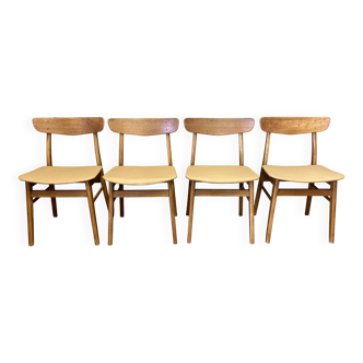 Set of 4 “Scandinavian Design” chairs, 1950.