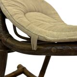 Midcentury bamboo rattan rocking horse 60's design children