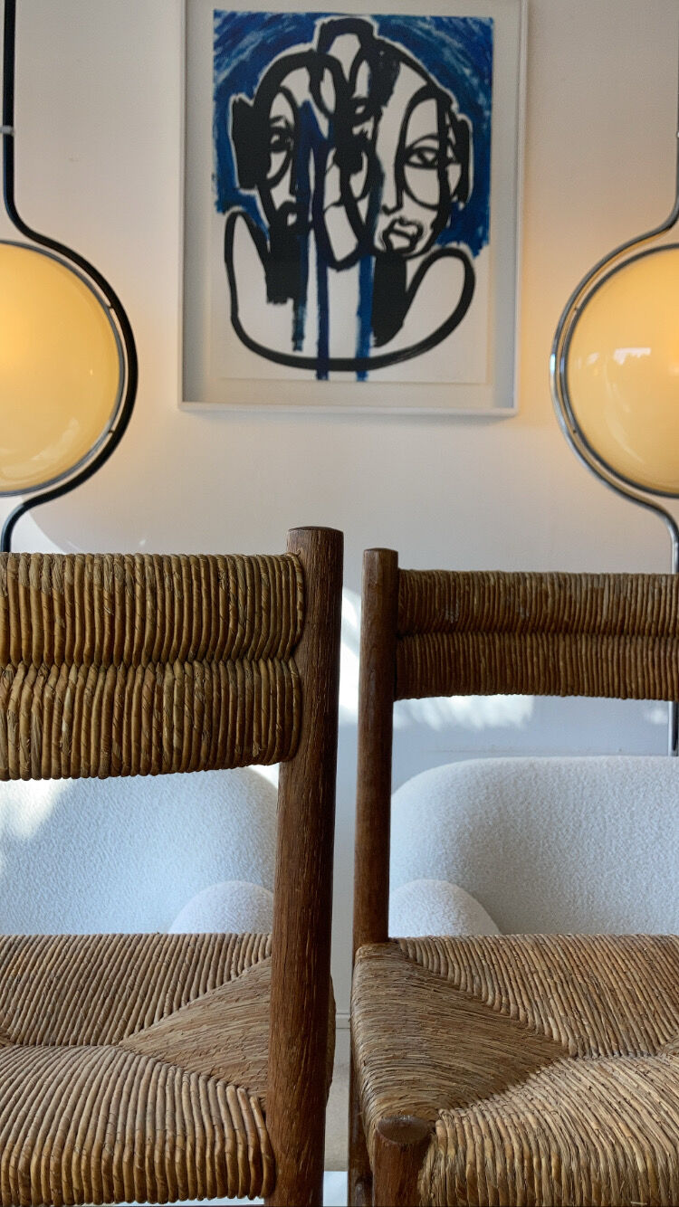 Pair chair child straw design 1950/1960