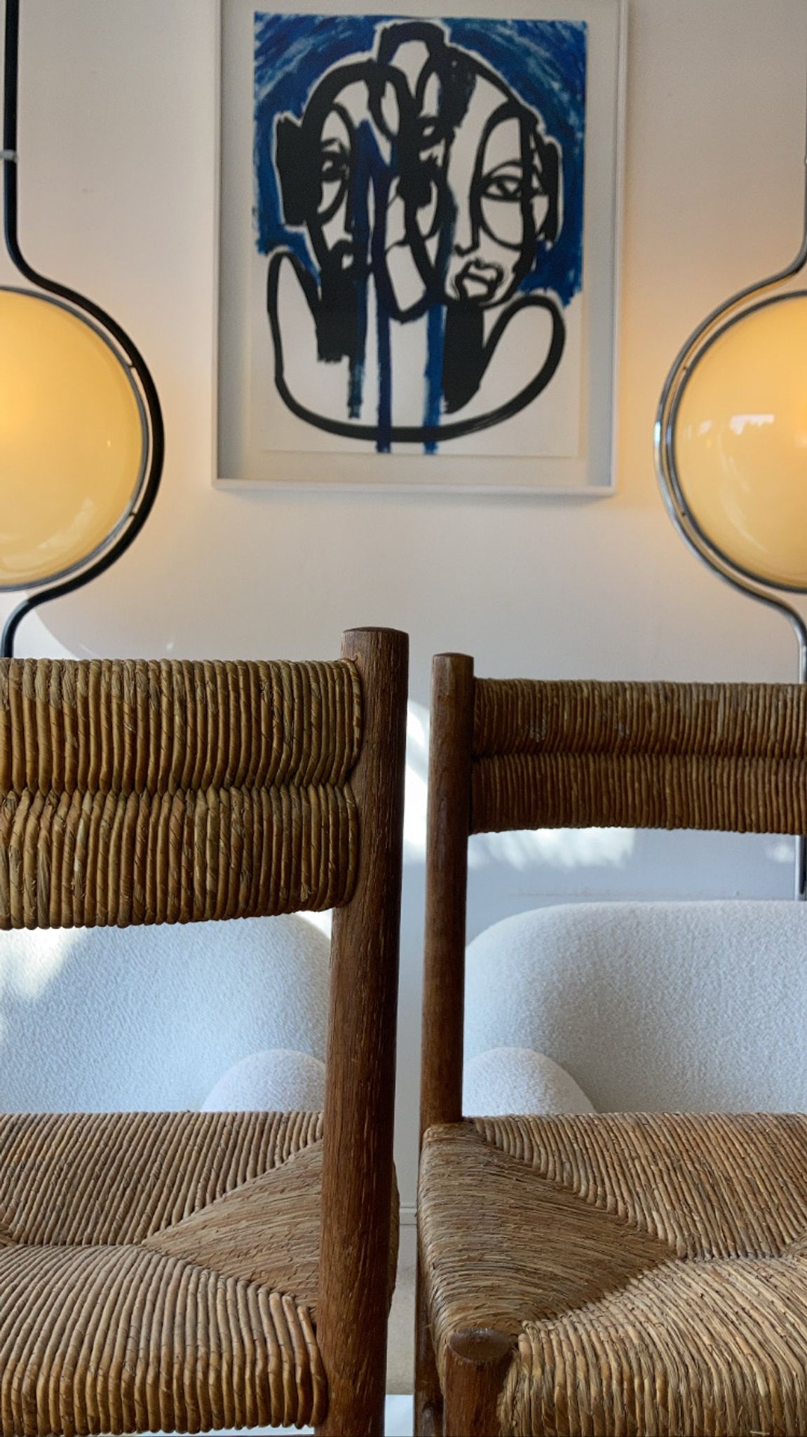 Pair chair child straw design 1950/1960