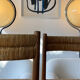 Paire chaise enfant paille design 1950/1960