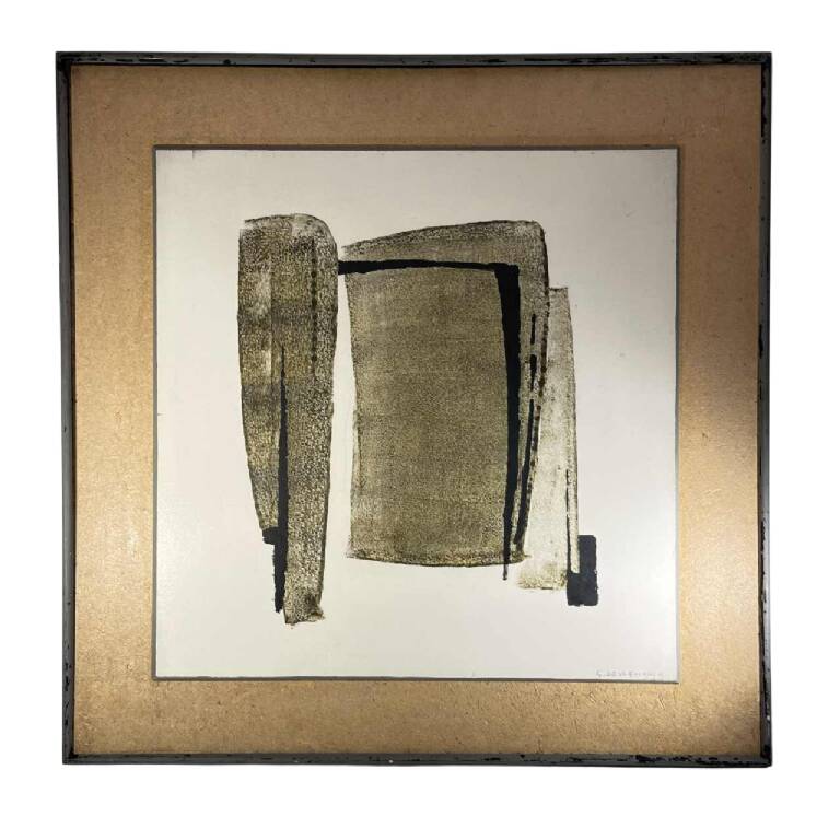 Abstract painting, Georges (Géo) De Vlamynck, oil on panel, ca 1960