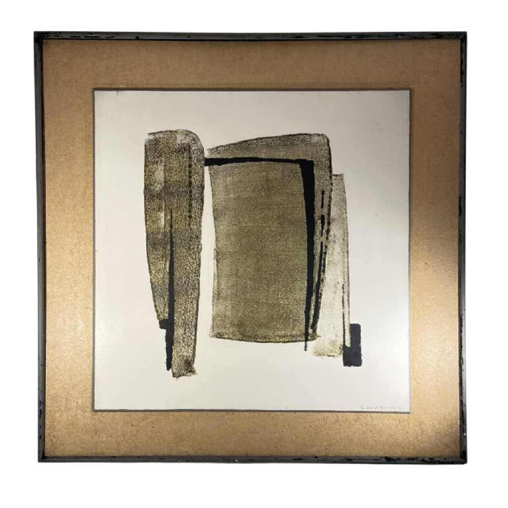 Abstract painting, Georges (Géo) De Vlamynck, oil on panel, ca 1960