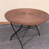 Wicker and wrought iron table 1960