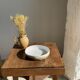 Large white and earthenware ceramic dish