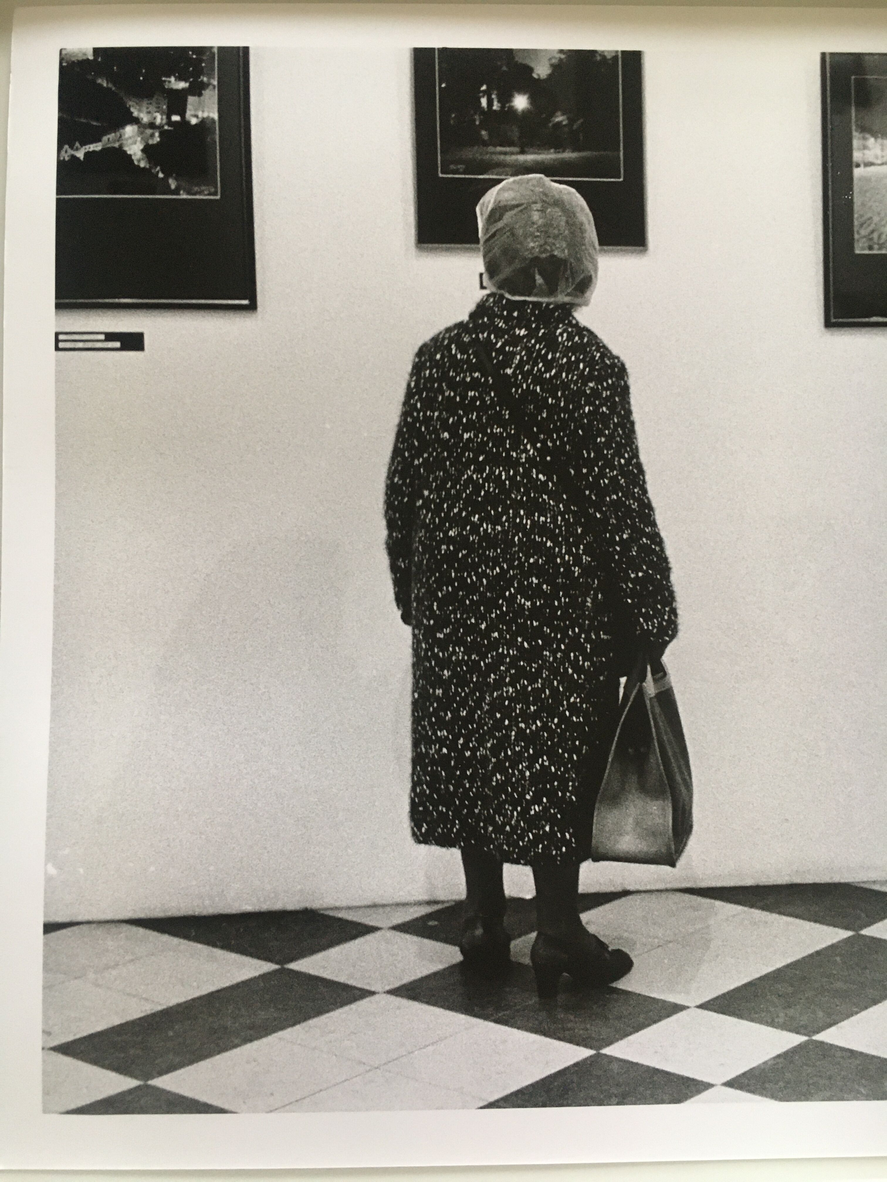Black print and graphic bench. Museum, fashion 90s