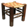 Charles Dudouyt style stool, 1940s, stained beech and rope,