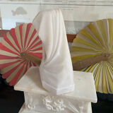 Marble Virgin Mary with her 19th-century base.