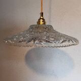 Suspension vintage en verre ciselé