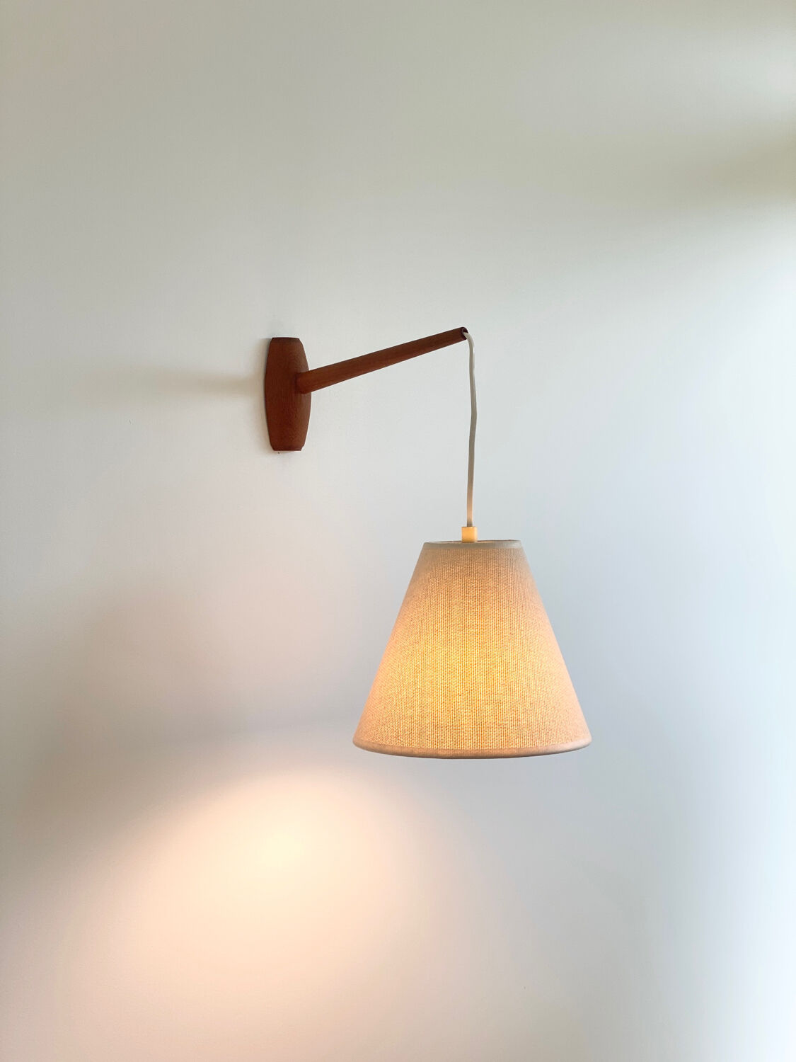 Vintage Scandinavian teak wall lamp