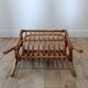Vintage rattan wicker magazine rack