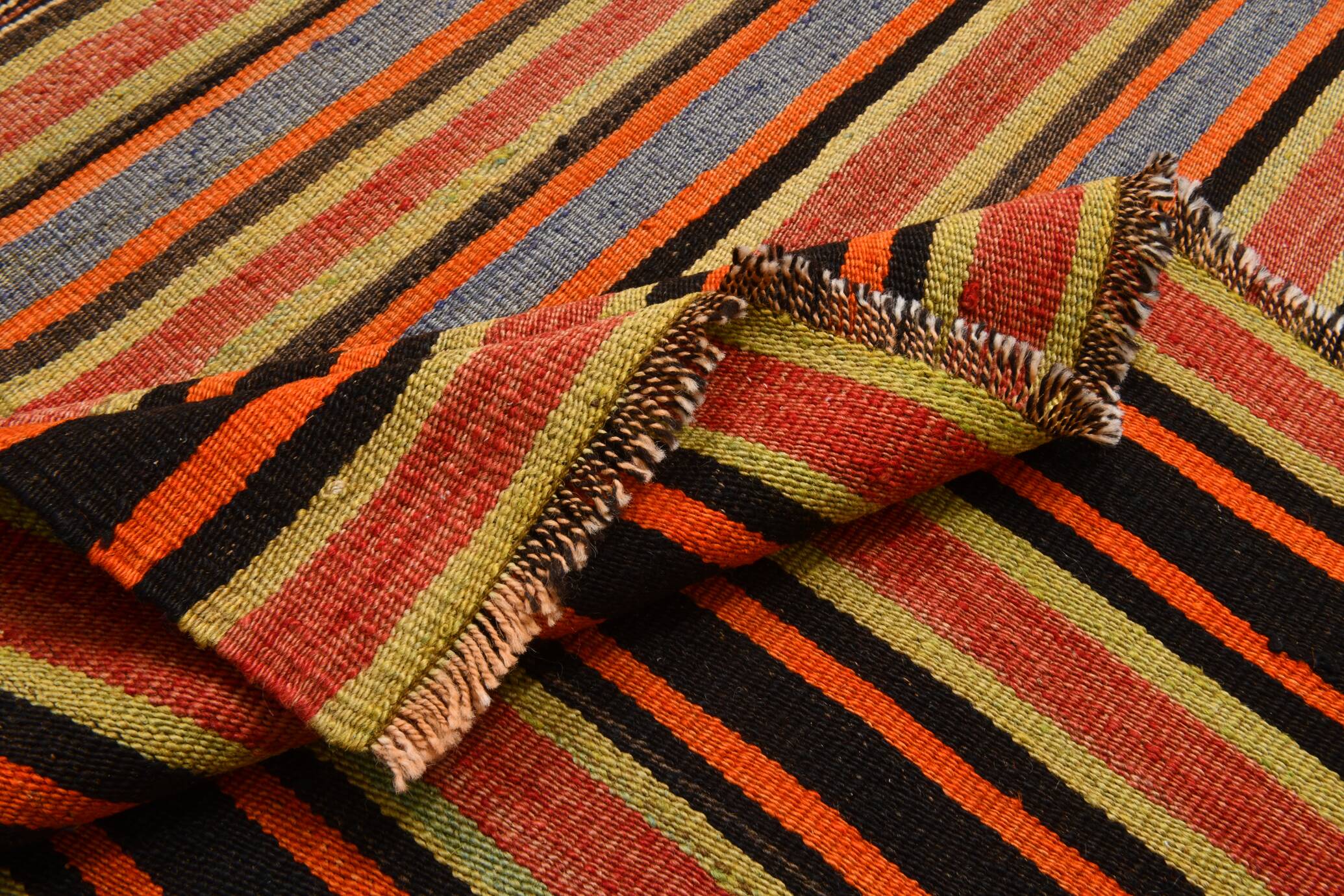 5x14 Kilim Runner Rug, 145x410Cm Pumpkin Orange Runner