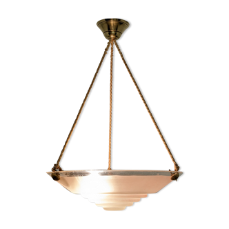 Art deco blown glass washbasin pendant light