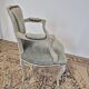 Louis XV style cabriolet armchair in patinated wood and velvet
