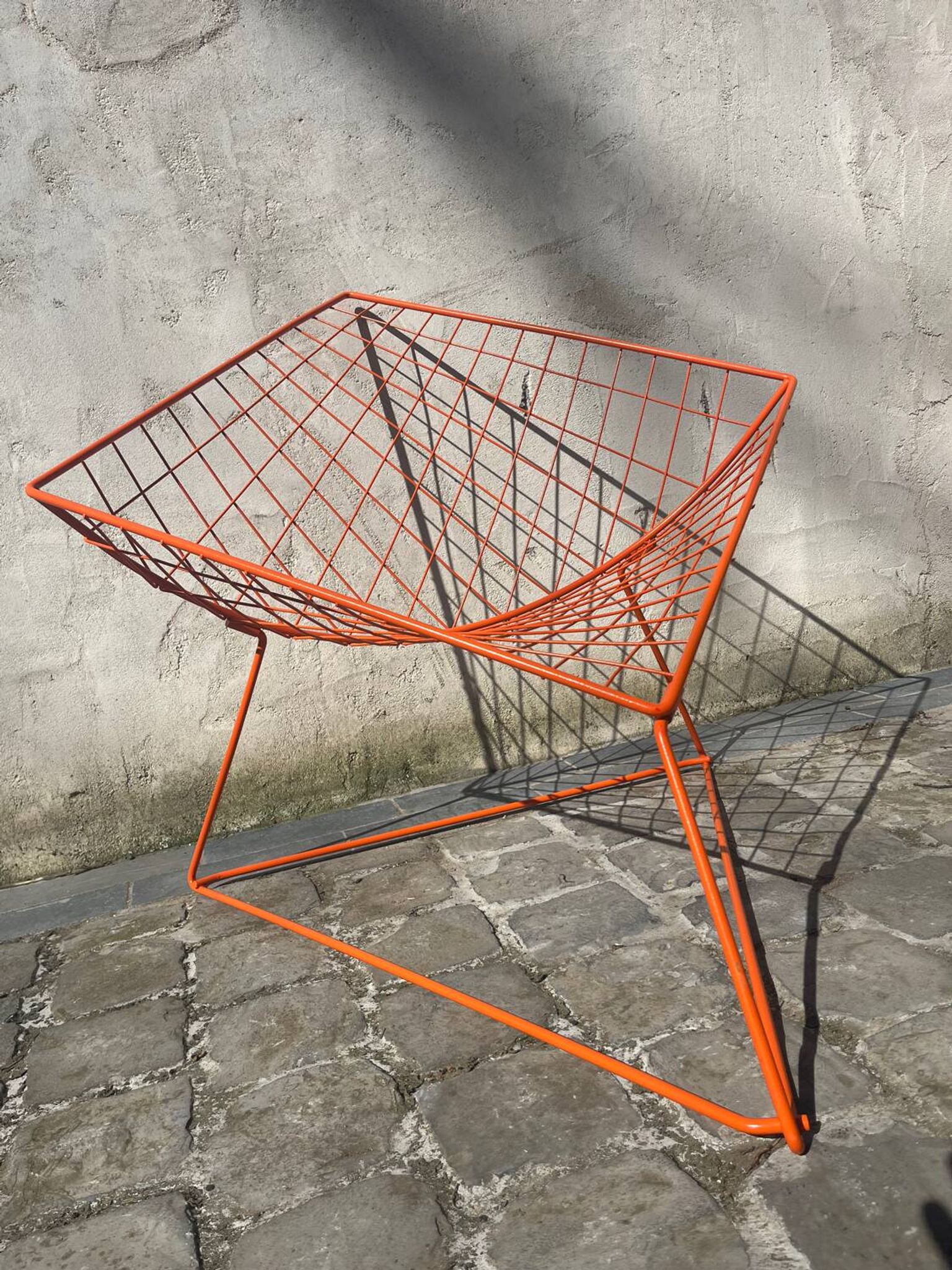 Orange lattice armchair