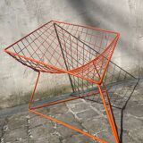 Orange lattice armchair