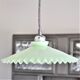 Vintage suspension in opaline scalloped mint color with water