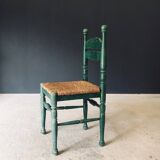 Rustic Austrian Alps Green Side Chairs, Austria, 1950s, Set of 2