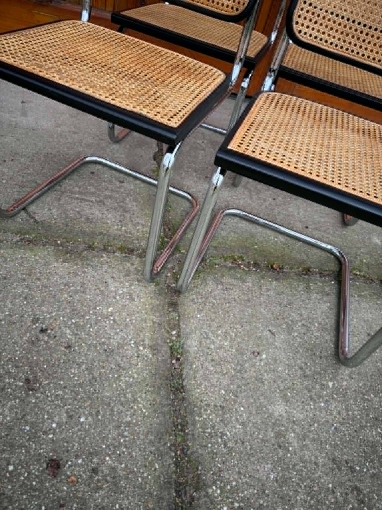 Cesca chair Marcel Breuer B32 modern Italian mid-century, set of 4 from the 70s.
