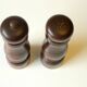 1970s salt and pepper shaker made of wood and metal - set of 2, complete usuable, vintage