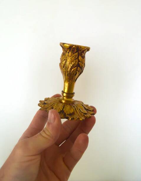 Trio de bougeoirs en bronze