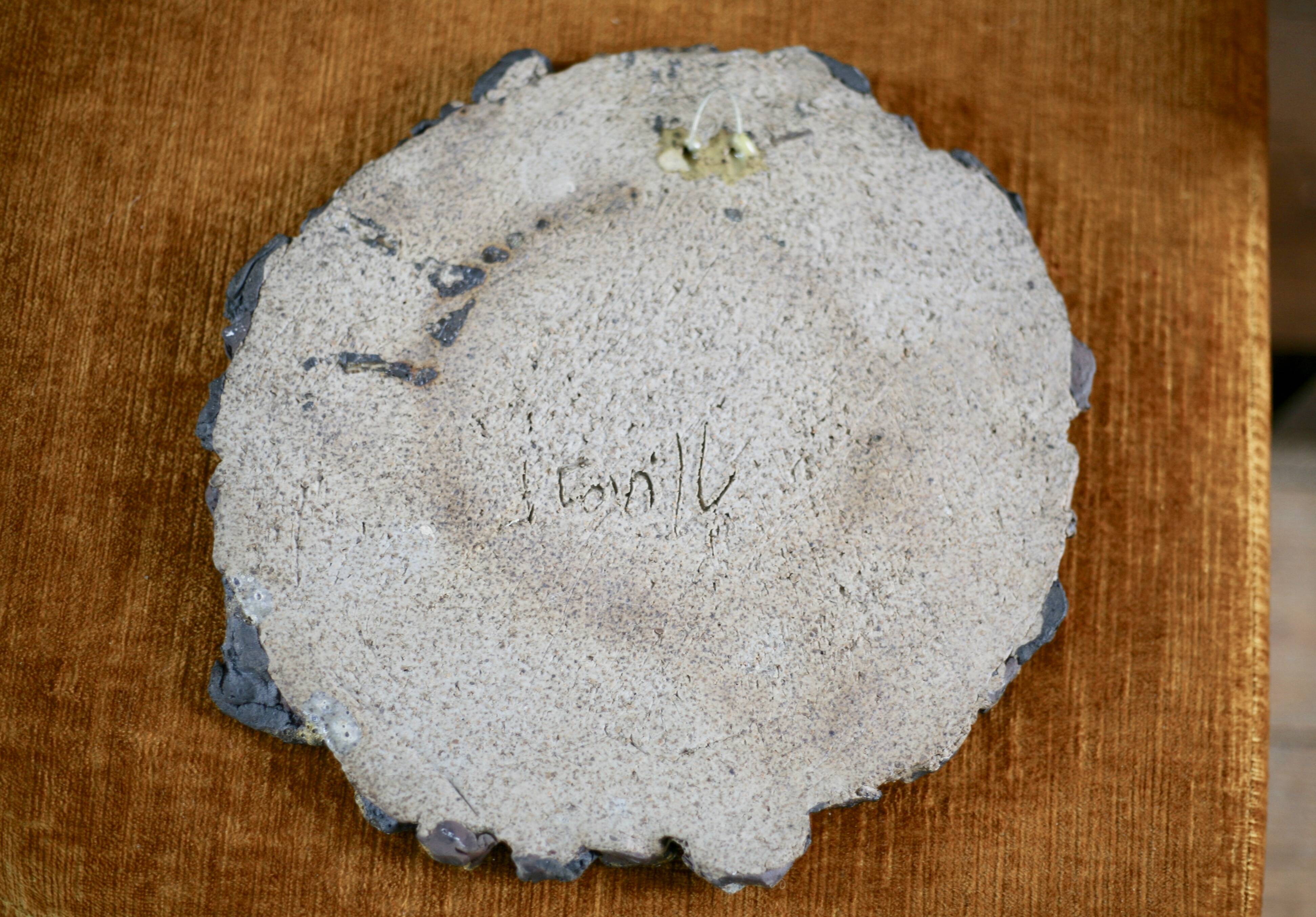 Ceramic mirror by Jacky Coville, 1970s.