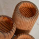 Trio of vintage Scandinavian wooden candle holders