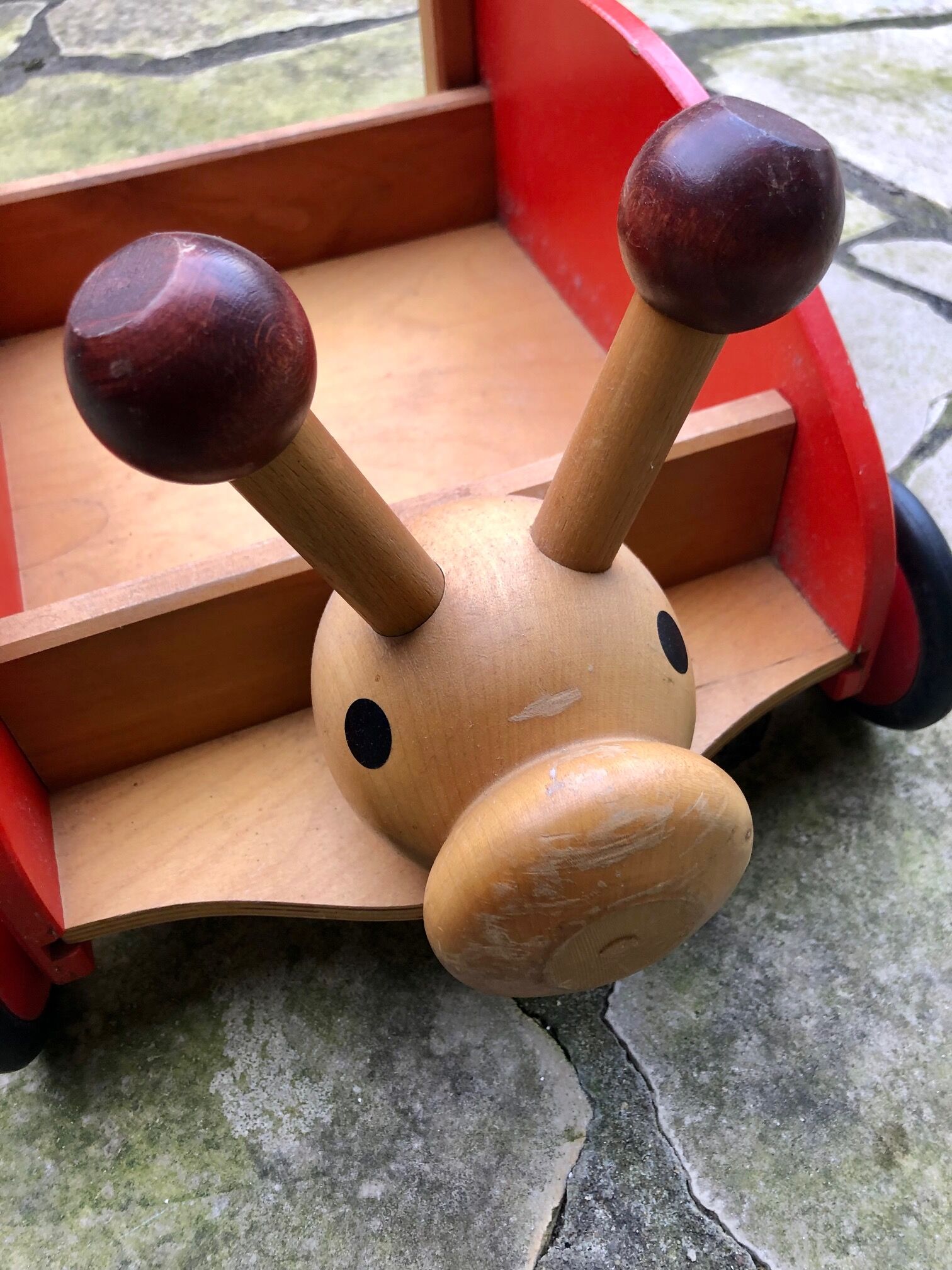 Antique toy with wheels child