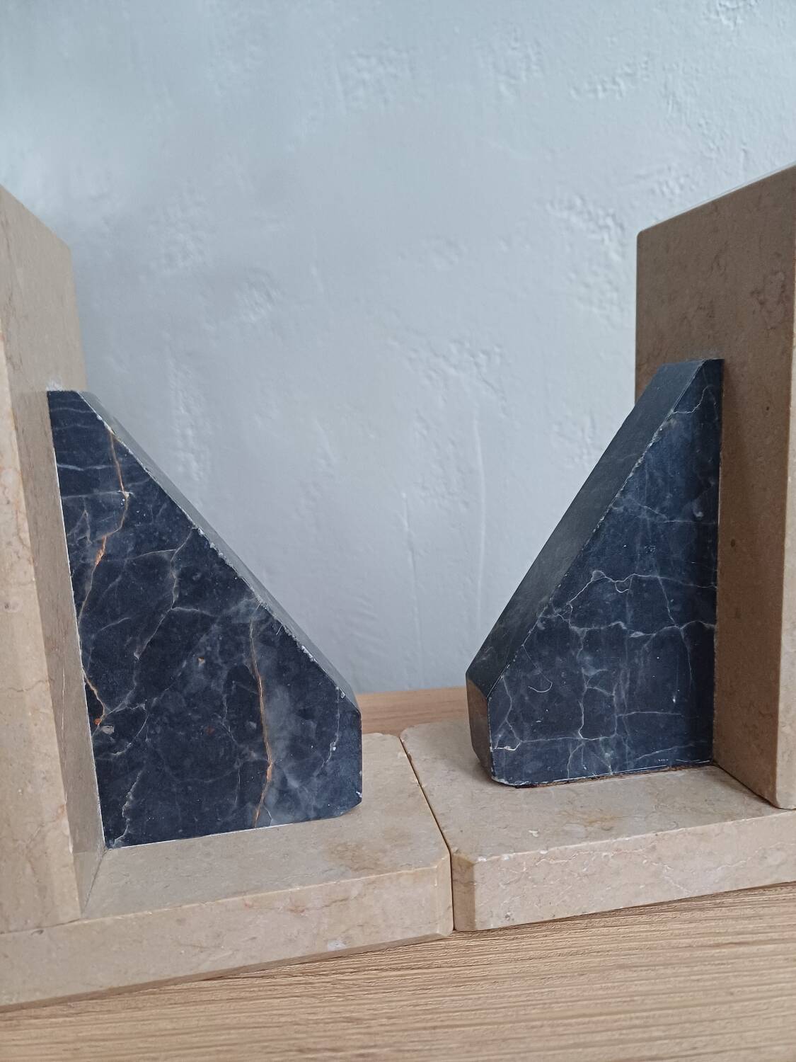 2 Stone Bookends – Art Deco Minimalist Design, France, c. 1930s–1950s