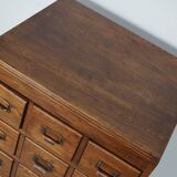Antique Dutch Oak Apothecary Cabinet or Filing Cabinet, 1930s