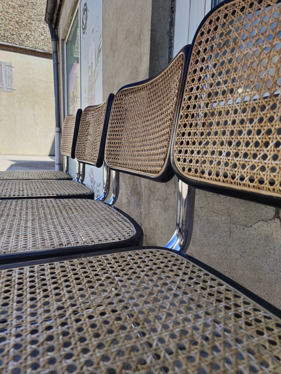 Set of 4 Marcel Breuer chairs model B32 in cane