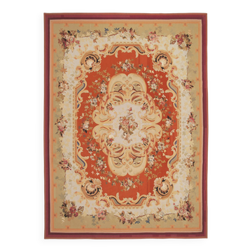 Handmade European Vintage Aubusson Kilim 308 cm x 426 cm