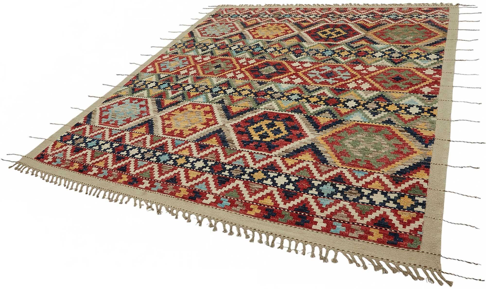 Hand-Knotted Tribal Unique 259 cm x 299 cm Multicolor Wool Carpet
