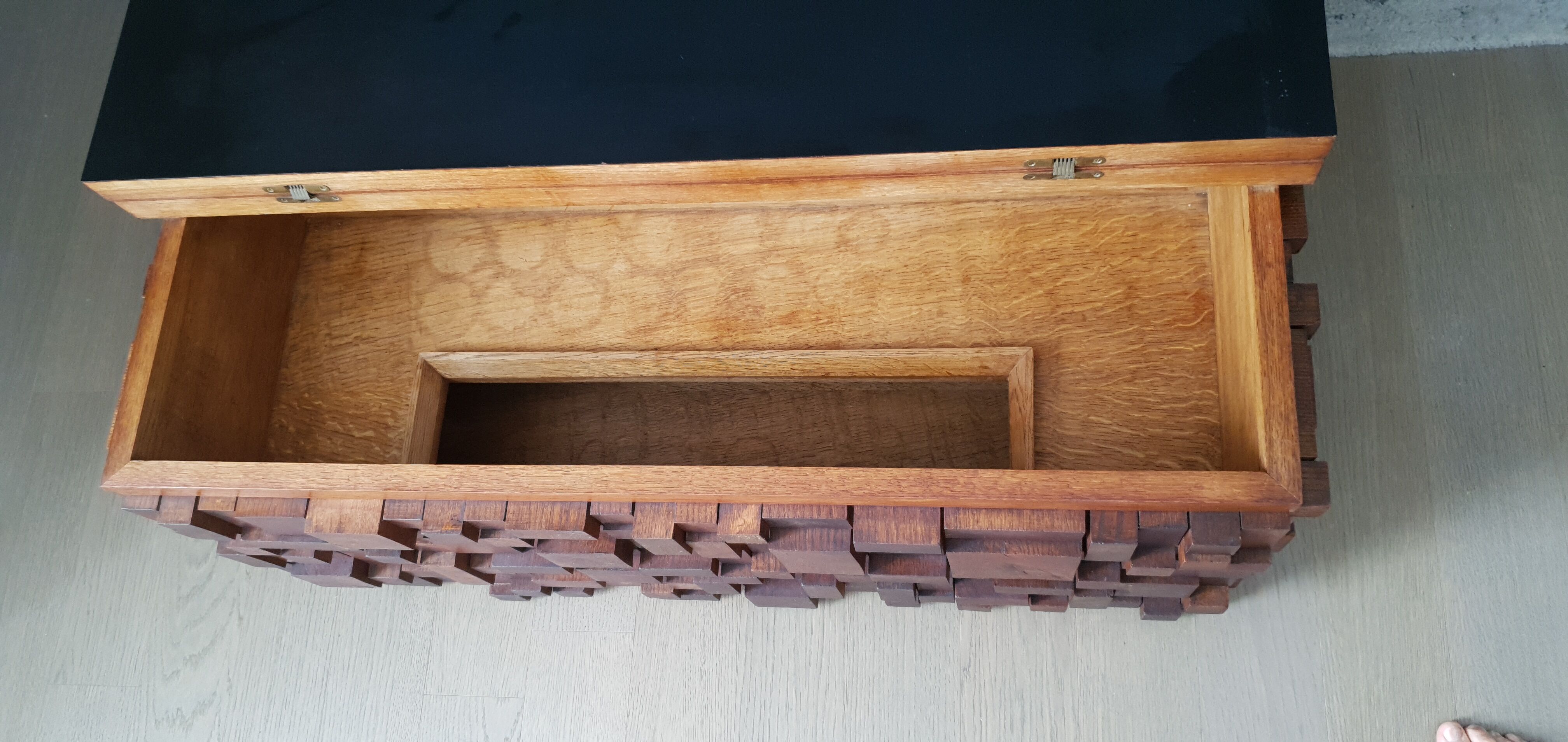 Solid oak bar chest paul evans style