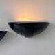 Pair of vintage wall lights, black porcelain, France 1970