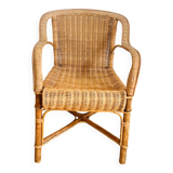 Fauteuil en osier vintage
