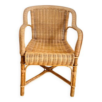 Fauteuil en osier vintage
