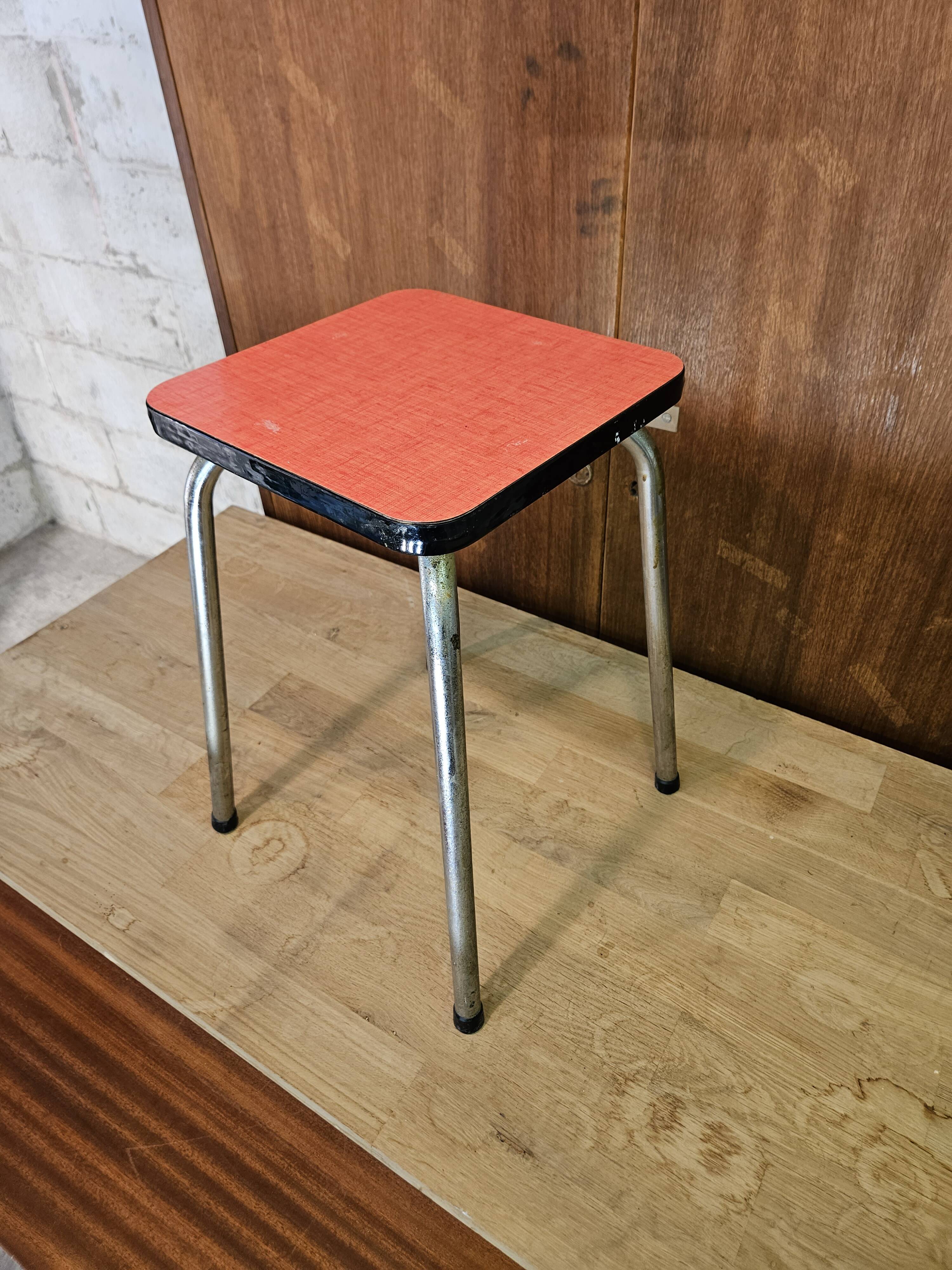 Pink formica stool 1960