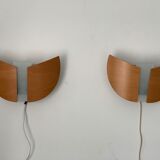 Pair of wooden sconces Lucid 1980