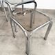 Set of 3 nesting tables, chrome and smoked glass, 1970s.