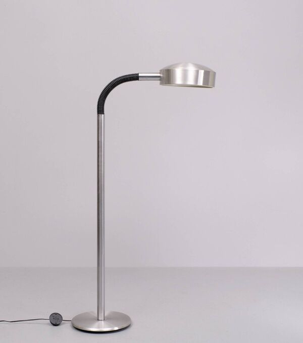 Lampadaire flexible col de cygne en aluminium Herda années 1970