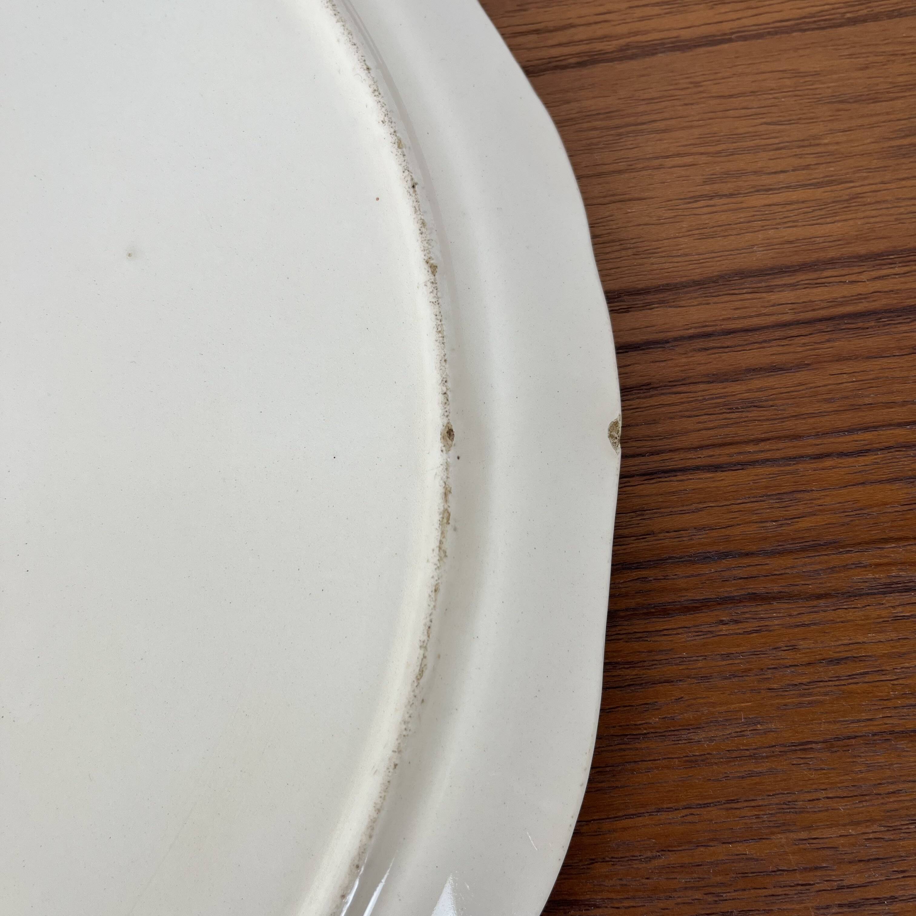 Longwy cake dish, "Romance" model, early 20th century.