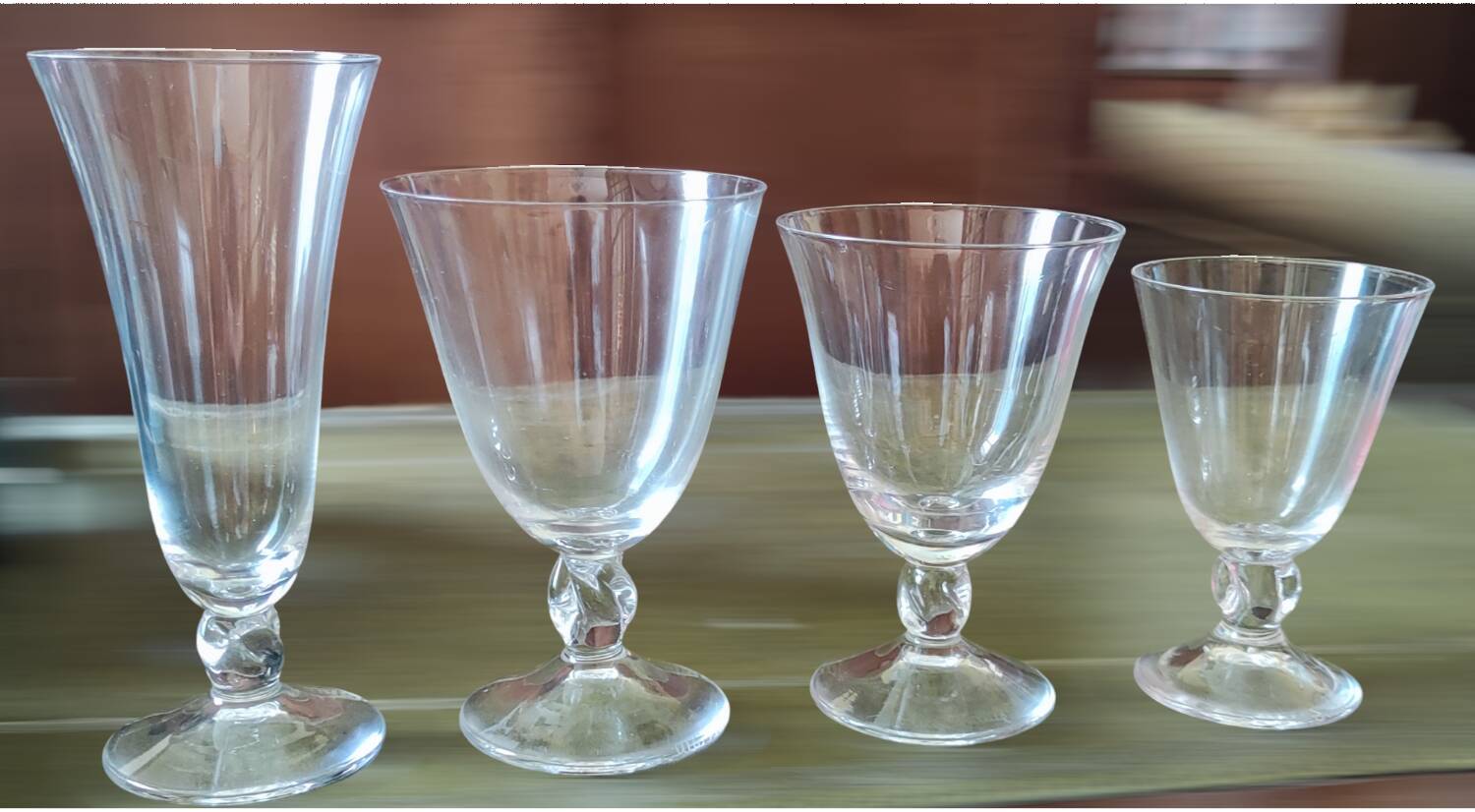 Set of 40 Daum France crystal glasses, Orval model